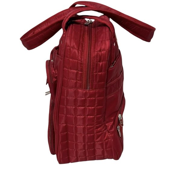 Lug Puddle Jumper Red Travel Tote Weekender Overnight Bag Gym 15" x 15" x 7" - Picture 5 of 8